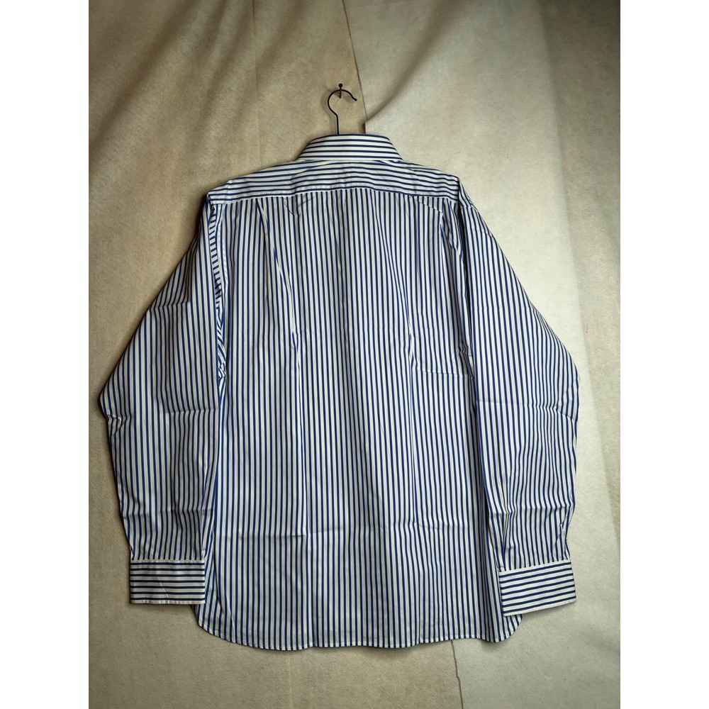 Polo Ralph Lauren Regent Dress Shirt Mens 17.5 44 Blue White Striped Long Sleeve - Picture 2 of 9